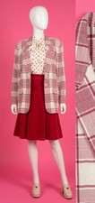 Vtg 90s/80s Liz Claiborne Collection Rayon Red Plaid One Button Blazer Size M