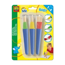SES Creative My First-Safe Baby Brushes (3 Pieces), Paper, Multi, One Size