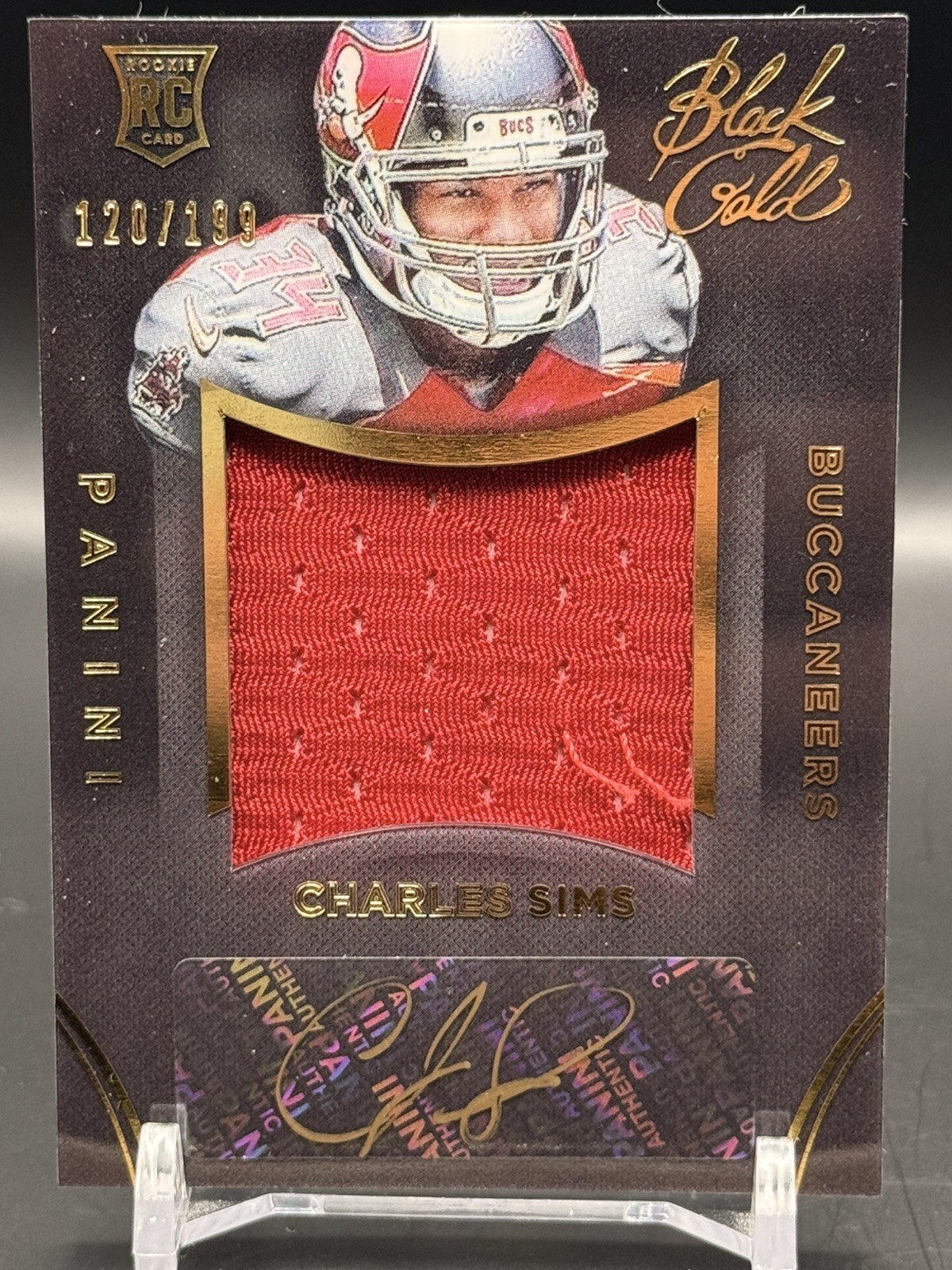 2014 Panini Charles Sims RC Black and Gold Auto Patch /199 view 1
