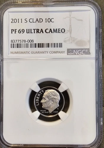 2011-S Proof Roosevelt Dime 10c Clad - NGC GRADED PF69 Ultra Cameo