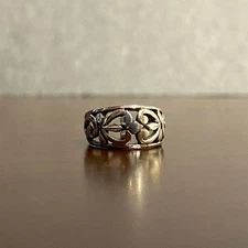 Sterling silver celtic double heart flourish earring cuff