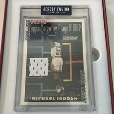 2021 Jersey Fusion Michael Jordan Game Used Swatch Topps Gold Playoff MVP
