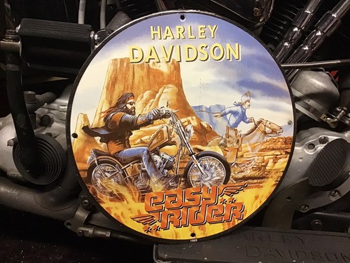 VINTAGE PORCELAIN 1969 HARLEY-DAVIDSON EASY RIDER DAVE MANN GHOST RIDER ...