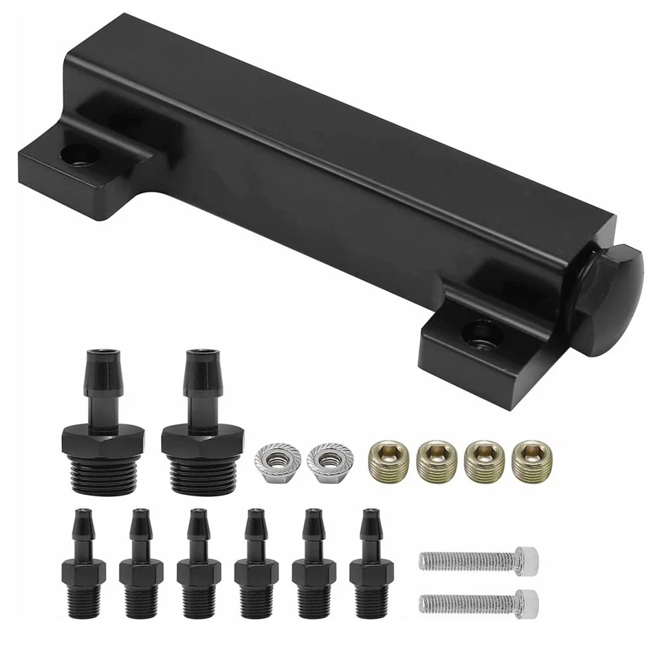 Kit de colector de admisión de bloque de vacío de 6 puertos puerta de desperdicio de combustible Turbo Boost 1/8NPT Foto 2 de 4