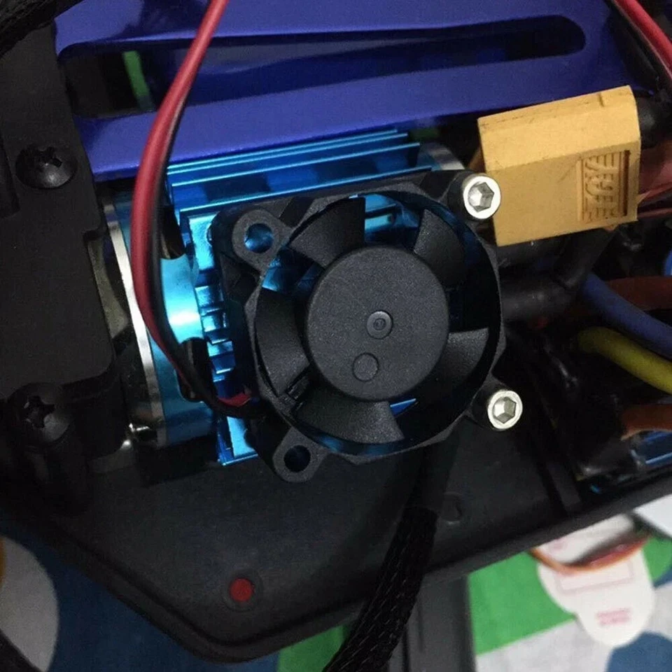 Ventiladores de refrigeración de aluminio con cubierta disipador de calor del motor para Tamiya TT01 TT-02 TT02S HSP HPI Foto 4 de 4