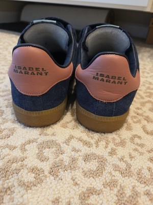 Isabel Marant Beth Low-Top Navy And Pink Logo Sneakers 37