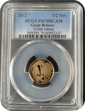 2012 Gold Proof Half Sovereign PCGS PF70 Deep Cameo