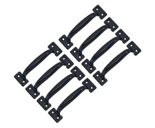 QCAA Door Pull, 6-1/2", Steel, Black Coated, 8 Pack, Made in Taiwan 8pack