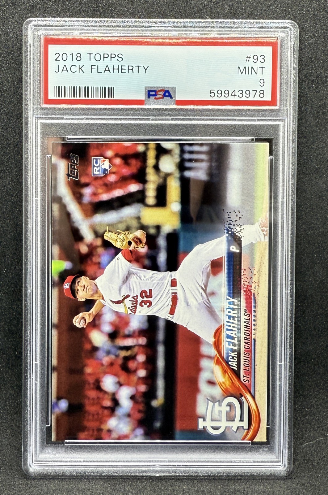 Jack Flaherty 2018 Topps Rookie Card #93 PSA 9 MINT RC Cardinals Tigers