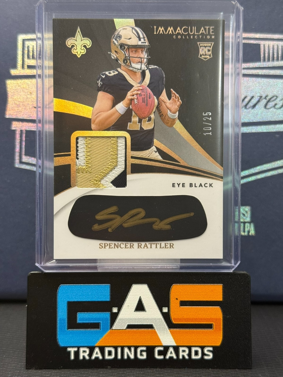 2024 Panini Immaculate Spencer Rattler Rookie Eye Black Jersey Gold Auto /25 RPA