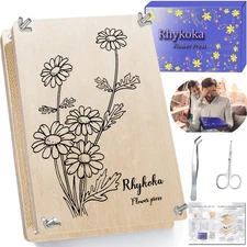 Rhykoka Large Flower Press Kit for Adults, 10 Layers 11.8 x 8.3 Inches DIY 