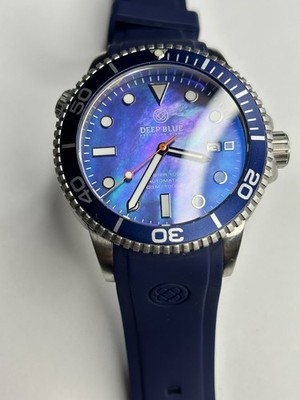 Deep Blue Master 1000 II Men s Automatic Watch,  Mother Of Pearl  Dial 44mm New