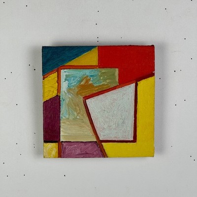 Clark Murray Rare 1980's Original Abstract O/C Painting, Tones Of Yellow & Red