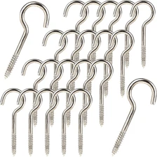 50 Pack 2 Inch Heavy Duty Screw-In Hook Ceiling Cup Hooks for Indoor Outdoor