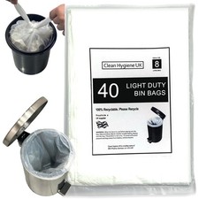 8L Bin Bags 40 Count Waste Bin Liners Small 8 Liter Trash Bags For Toilet