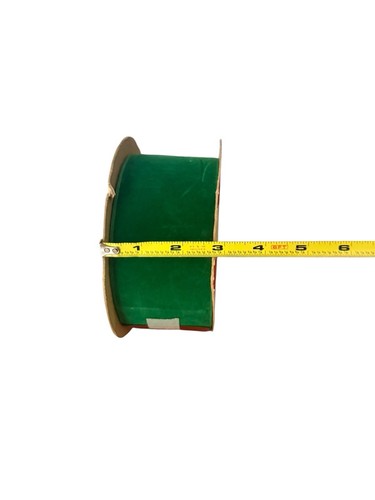 Vintage Velvet Green Ribbon Spool Red Satin Back Huge Kitschy Christmas Decor - Afbeelding 10 van 20