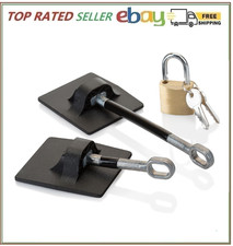 Refrigerator Door Lock with Padlock, Black