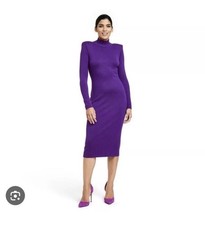 Sergio Hudson X Target Strong shoulder sweater dress purple size medium NWT