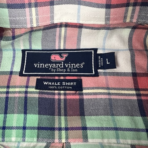 Vineyard Vines Shirt Mens L Multicolor Plaid Whale Shirt Long Sleeve Preppy - Picture 2 of 9