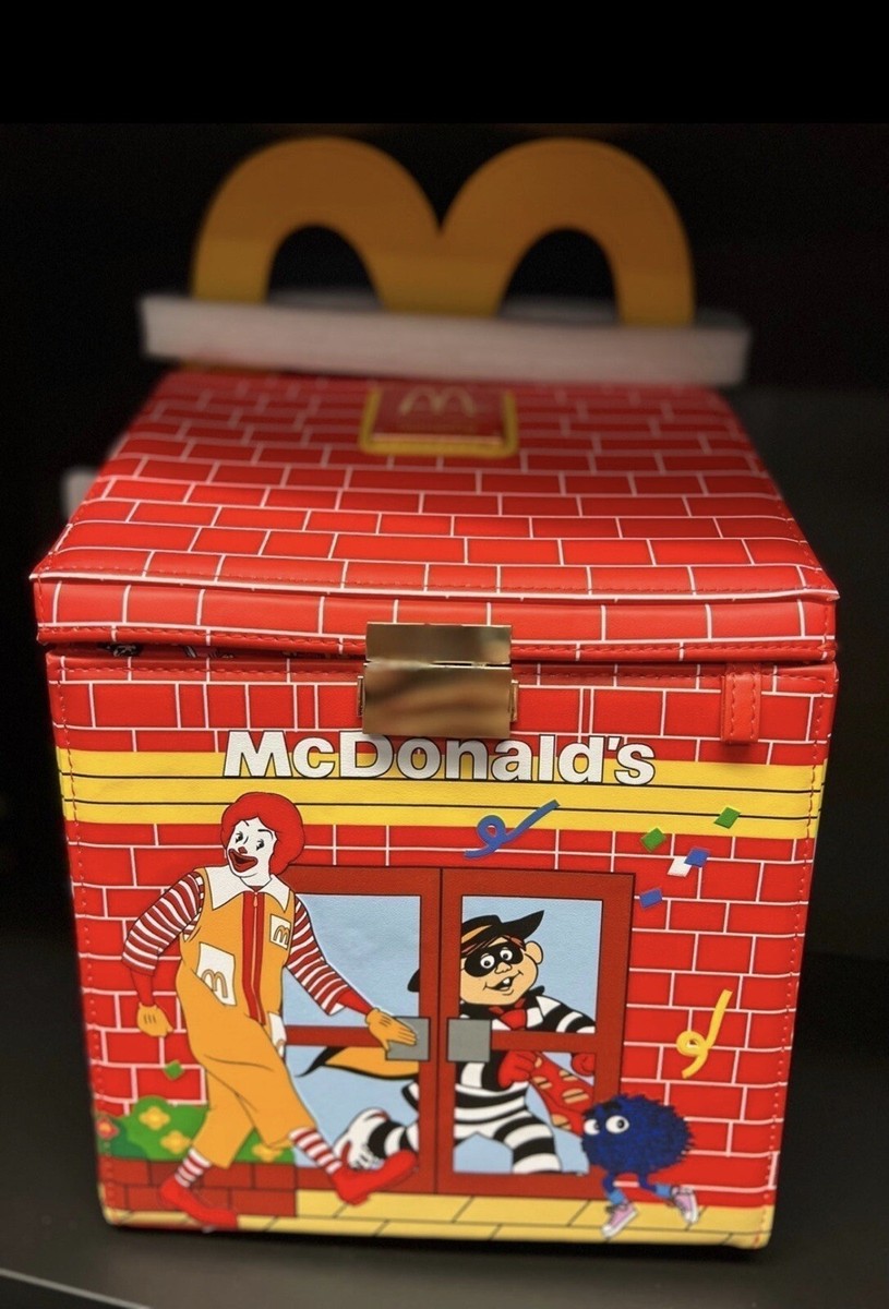 happy meal mini backpack Loungefly McDonald's a Happy Meal backpack wouldnt be complete without handles shaped like the McDonalds signature logo Loungefly McDonalds Happy Meal Mini