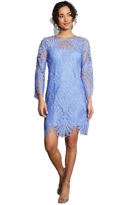 NWT ELIE TAHARI Scallop Lace Lined Asymmetrical Mini Dress Size 6