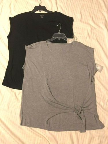 a: Suéter/camiseta de maternidad brillante, manga corta Dolman, corbata lateral: talla, negro, gris - Imagen 4 de 4