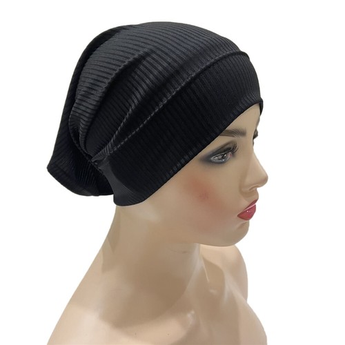 Mujeres musulmanas Hijab Sombrero Interior Turbante Cabeza Envoltura Cabello Gorro Quimio Gorro - Imagen 11 de 26