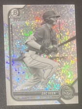 Zac Veen 2022 Bowman Chrome Prospects Black & White Mini Diamond Refractor #165