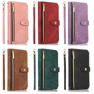 Zipper Leather Wallet Card Phone Case for Xiaomi 10T 11T Redmi Note 9 10 10X X3