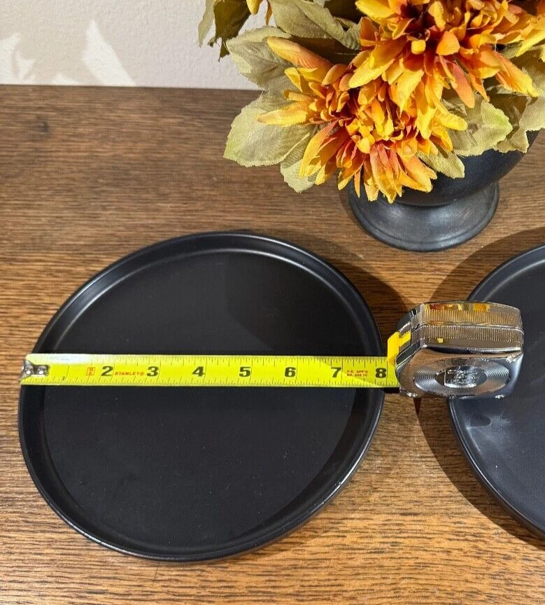 Stone + Lain 8" Black Salad Plates Set of 2 Modern Ledge Stoneware Matte EUC - Image 2 of 4