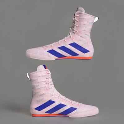 Men Adidas Box Hog 4 Boxing Shoes Pink Blue Sneakers IH2733 Size 10