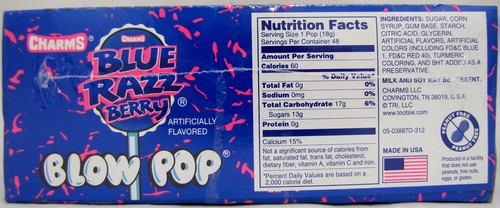 Charms Blow Pops Blue Raspberry Berry Suckers Candy Pop Bulk Lollipops 48 ct Box - Picture 8 of 9