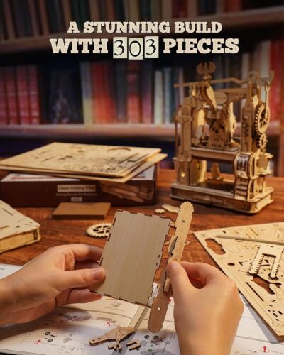 ROKR 3D DIY Holzpuzzle Druckpresse mechanisches Modellbausatz Kinderspielzeug Weihnachtsgeschenk - Bild 6 von 9