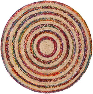 Rug 100% Natural Jute cotton Braided Style Carpet Modern Rustic Look Living Rug