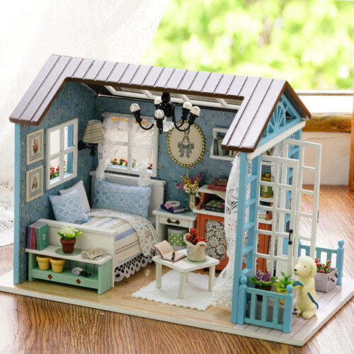 DIY  House Kit Mini 3D Wooden Room Craft With Furniture  Kids Gift K3Y1 - Picture 1 of 12