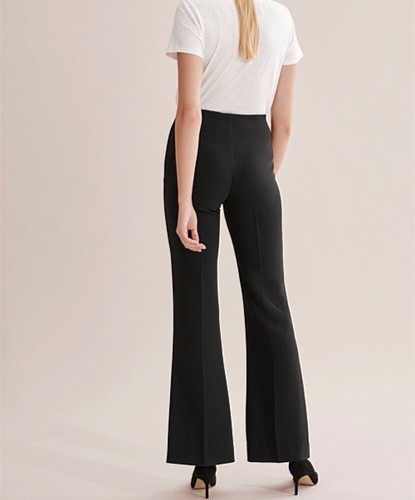 Country Road High Waist Flare Pants Black 14 L RRP$199 Elastic Waist + Zip - Picture 2 of 7