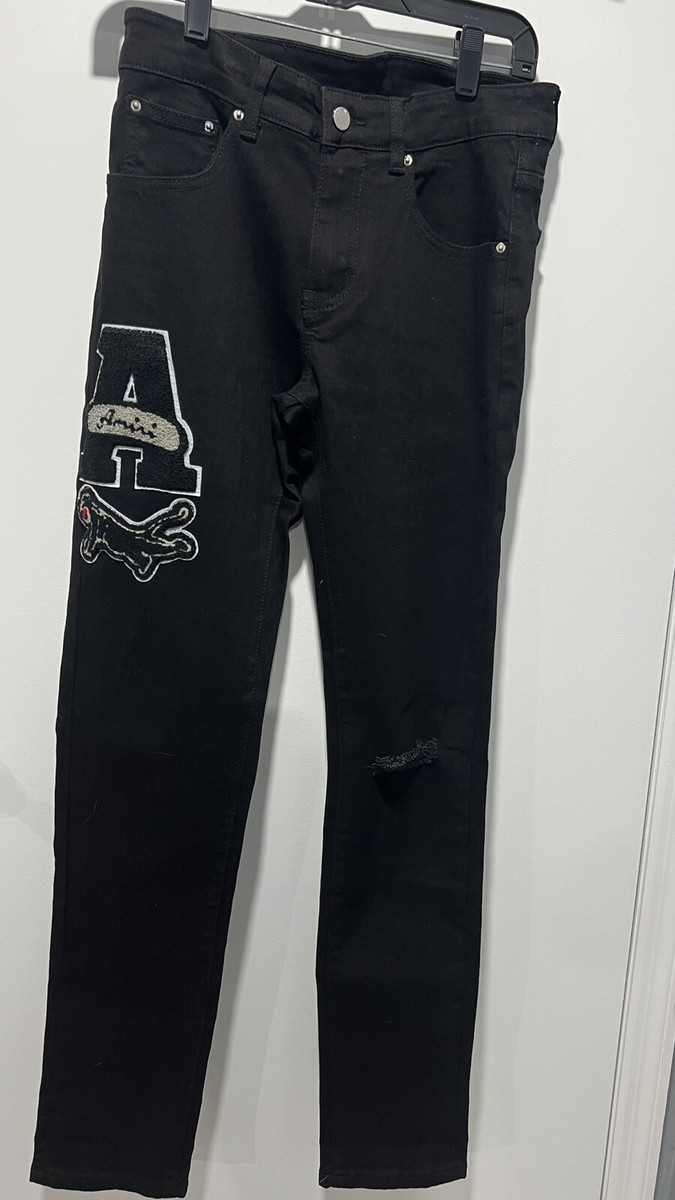 パンツ AMIRI Black Denim Jeans Size 30 Mike Amiri Size 30 Black Amiri Patch Jeans Skinny Fit 100