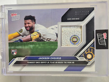 JACKSON CHOURIO RC 2024 Topps Now GAME-USED BASE PURPLE PARALLEL /125  BREWERS