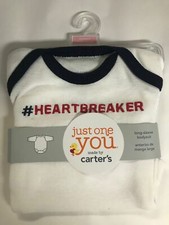 Carter's Baby Bodysuit Heartbreaker Valentine Sleep or Play New