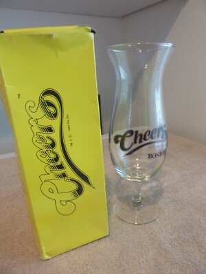 Cheers Boston Hurricane Drinking Glass 10''' Pub Bar 1991 Paramount Box