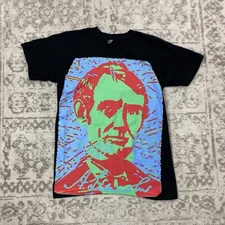 Los Angeles Apparel T Shirt Adult Abraham Lincoln Print Black Shirt Size Small