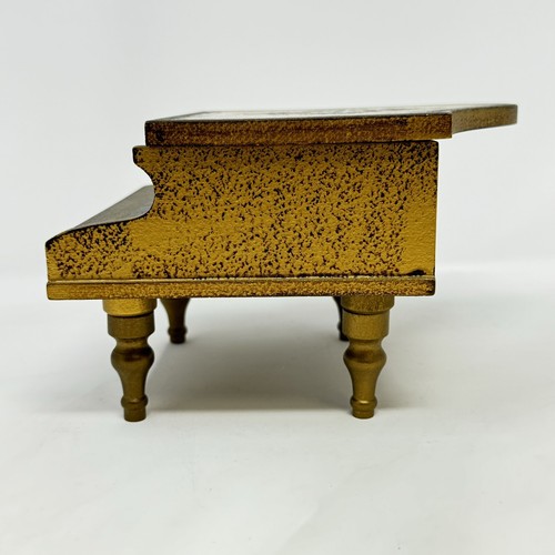 Vintage Toyo Florentine Guild Wooden Piano Shaped Jewelry Music Box Japan WORKS - Picture 6 of 21
