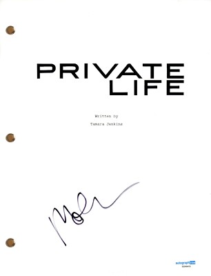 Molly Shannon “Private Life” Signed Autograph Movie Script Screenplay