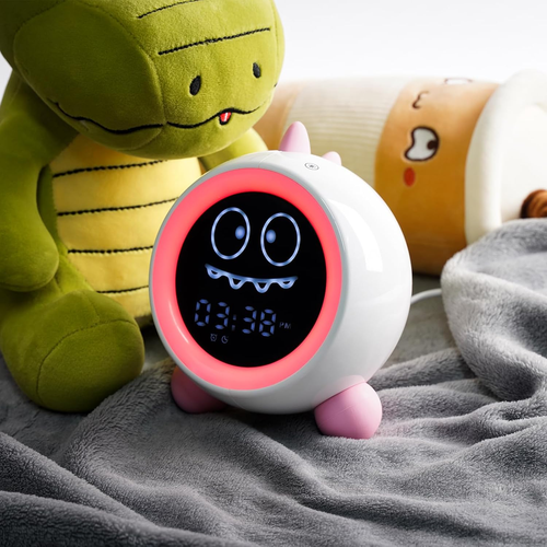 Kids Alarm Clock, Toddler Sleep Training Clock with Night Lights, Sound Machine, - Picture 6 of 12