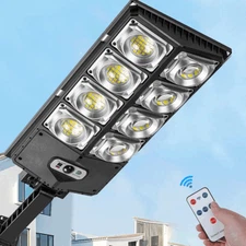 Solar Street Light Outdoor Motion Sensor Lamp Commercial Dusk To Dawn Road Lamp