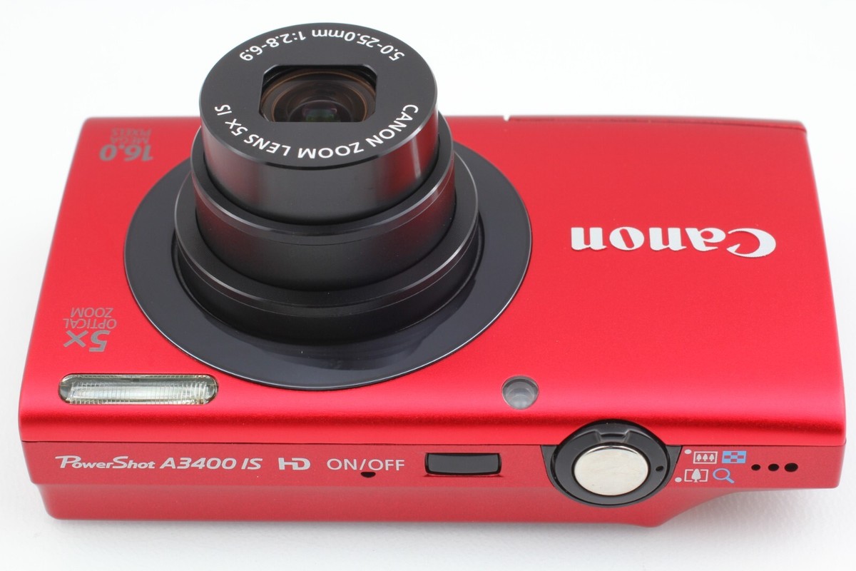 Canon PowerShot A3400 IS 16.0MP Digital Camera - Red for Canon PowerShot A3400 IS 16.0MP Digital Camera - Red for