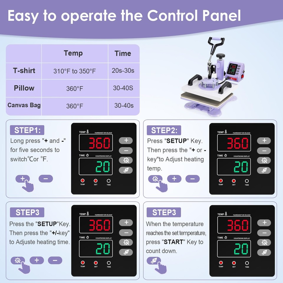 Heat Press Machine, Heat Press Machine for TShirts, 12x10 inch TShirt