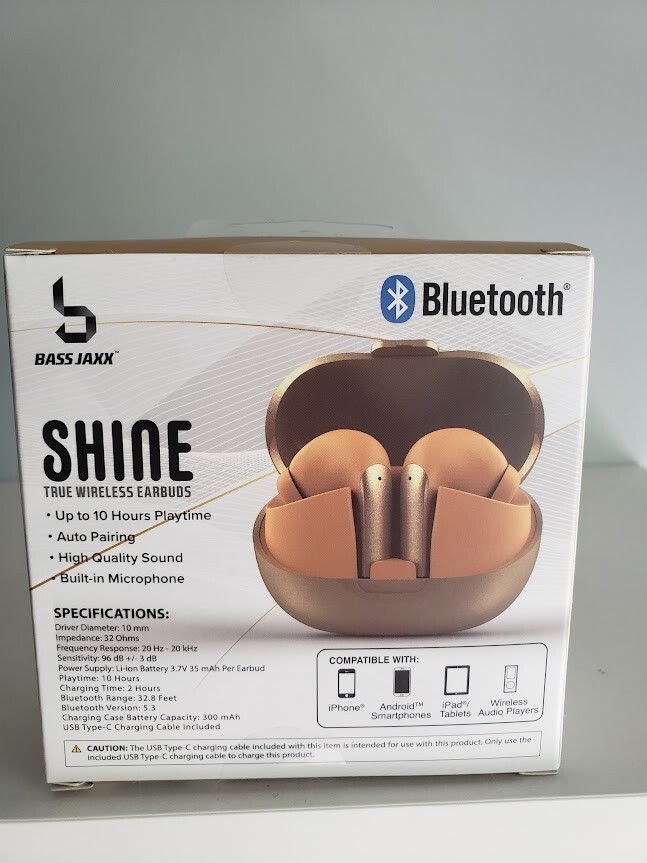 Bass Jaxx Shine True Wireless Brown Earbuds - New