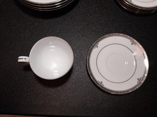 Buckingham Platinum 4347 Contemporary Fine China By Noritake Set of 10 - Picture 2 of 5