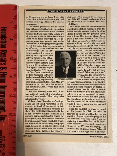 Howard Stern A Stern Warning Article Ephemera ART2 - Picture 3 of 3